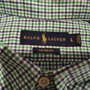 Ralph Lauren Long Sleeve Dressy Casual Shirt Size L Custom Taper Fit - EUC